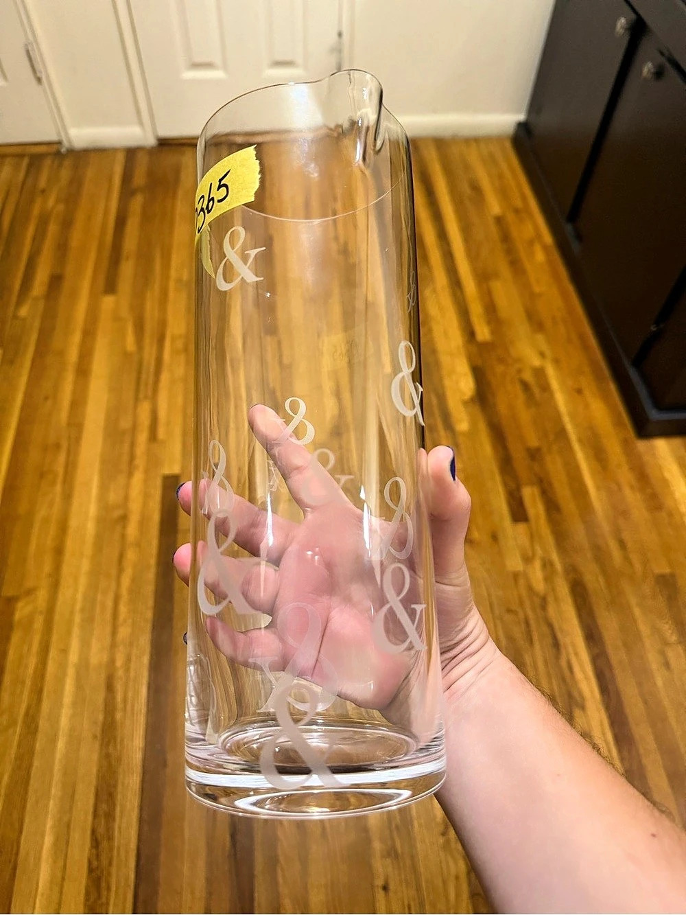 Tiffany & Co. Ampersand Crystal Pitcher. Clear